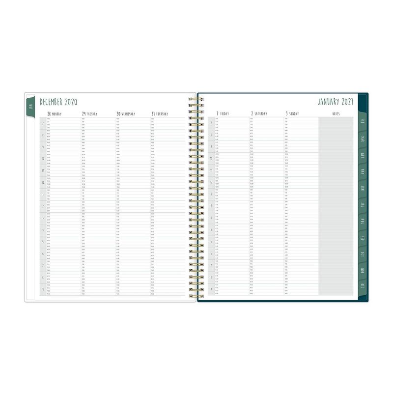 2021 Planner 8.5" x 11" VertAppt Plastic Weekly/Monthly Wirebound Blue Spring Leaf - Mia Charro