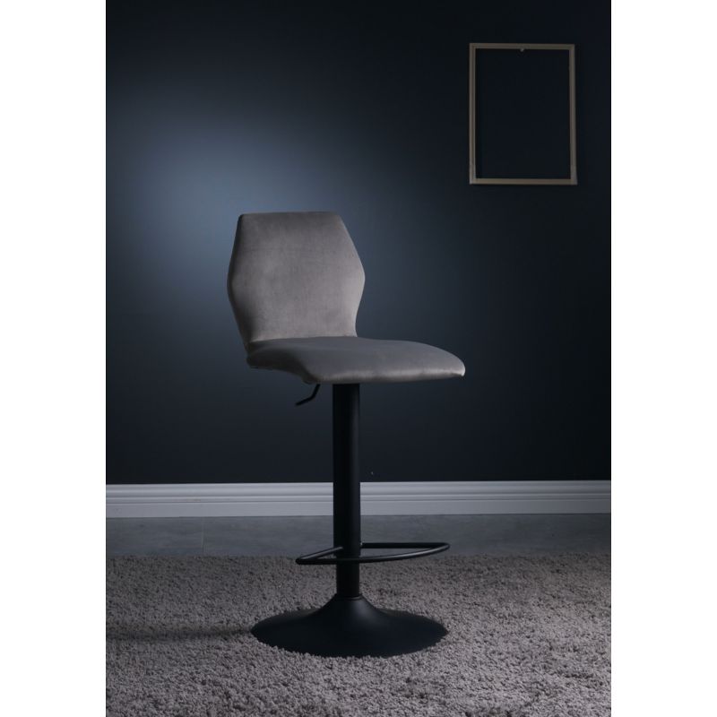 Adjustable Velvet Stool Ash Gray - Acessentials