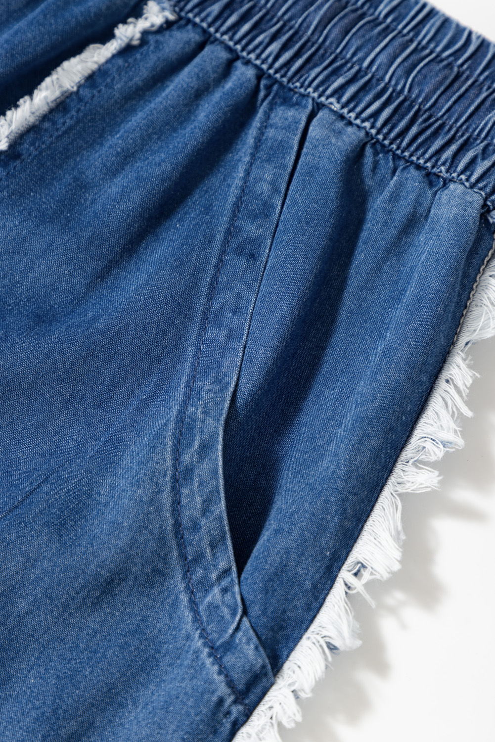 Dark Blue Plus Size Stitching Washed Flare Jeans