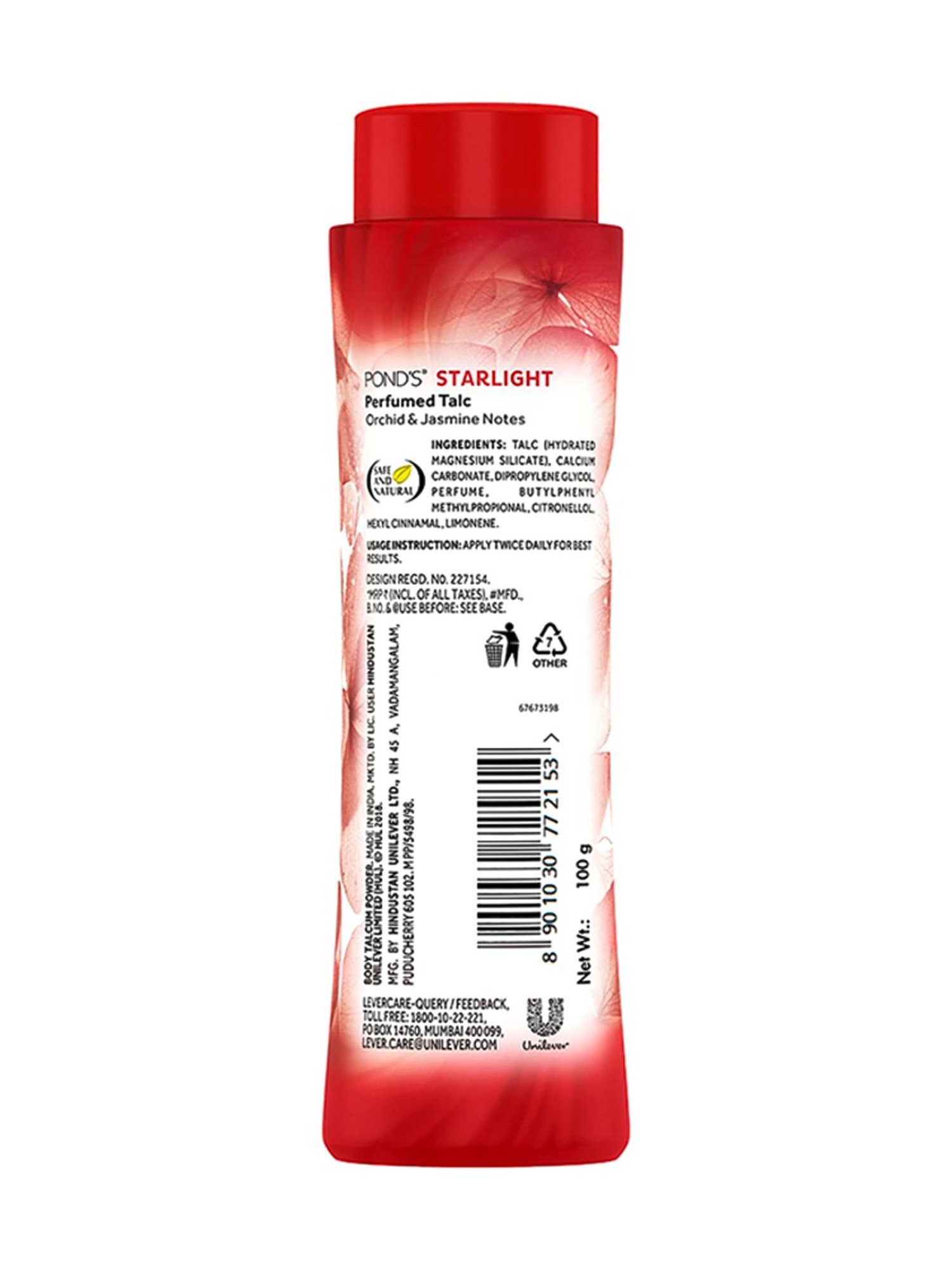 Pond's Starlight Perfumed Talc Orchid and Jasmin Notes - 100 gm