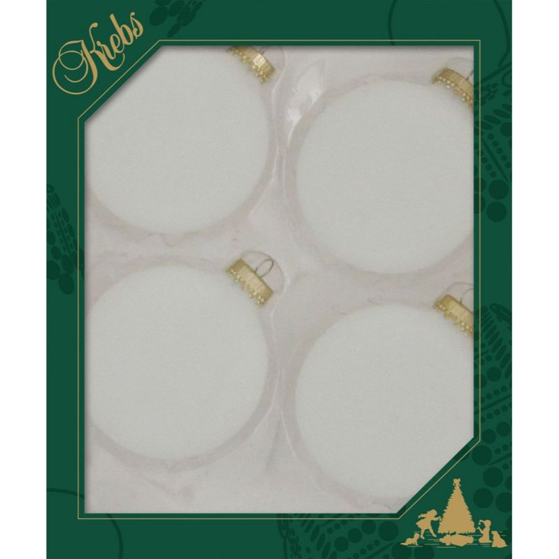 Christmas by Krebs 4ct White Christmas Ball Ornaments 3.25"