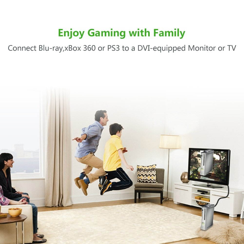 Bailink 3ft DVI-D Male to HDMI Male Cable, HDMI to DVI Cable Bi-Directional DVI-D 24+1 Male to HDMI Male High Speed Adapter Cable for Raspberry Pi, Roku, Xbox One, Laptop, Graphics Card