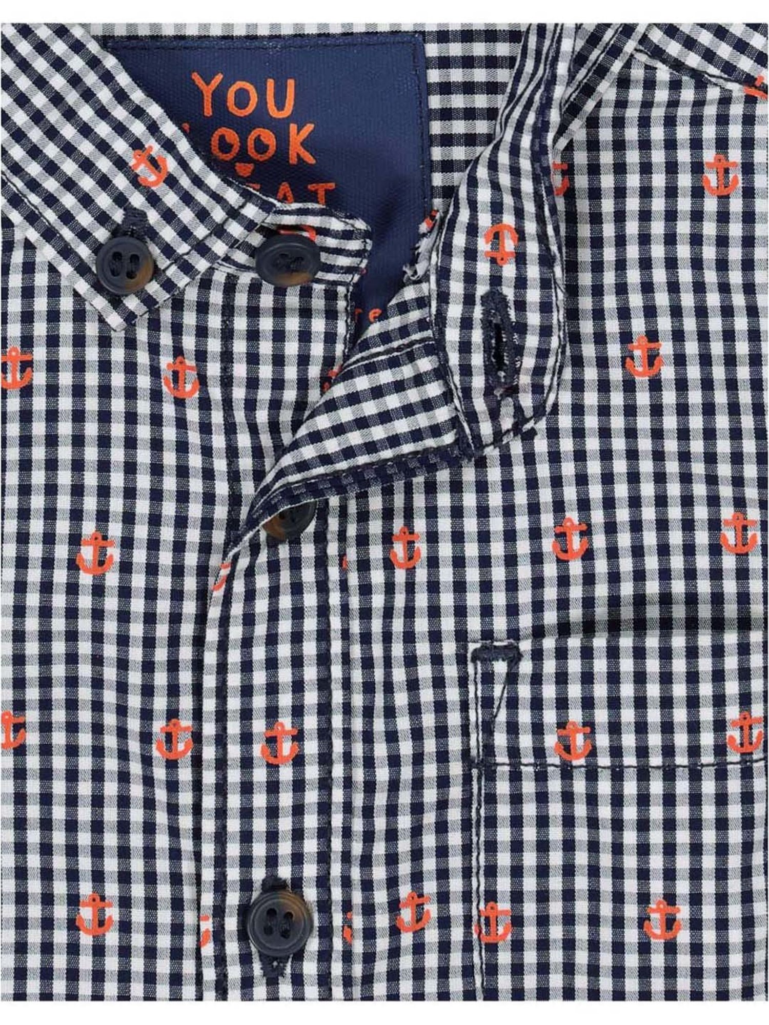 Mothercare Kids Navy Cotton Chequered Full Sleeves Shirt