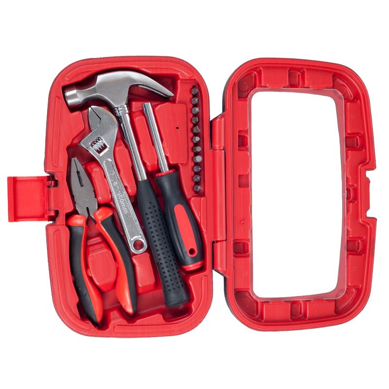 Stalwart 15pc Household Hand Tools Set Red