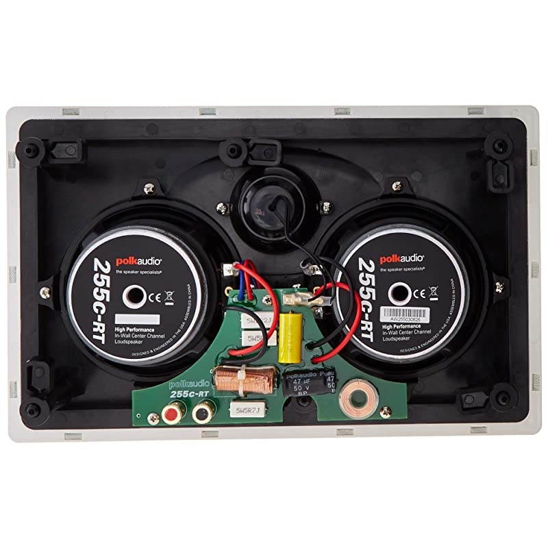 265-RT 3-Way in-Wall Speaker - Easily Fits in Ceiling/Wall | High-Performance Audio & Paintable Grille & Audio 255c-RT in-Wall Center Channel Speaker (2) 5.25" Drivers