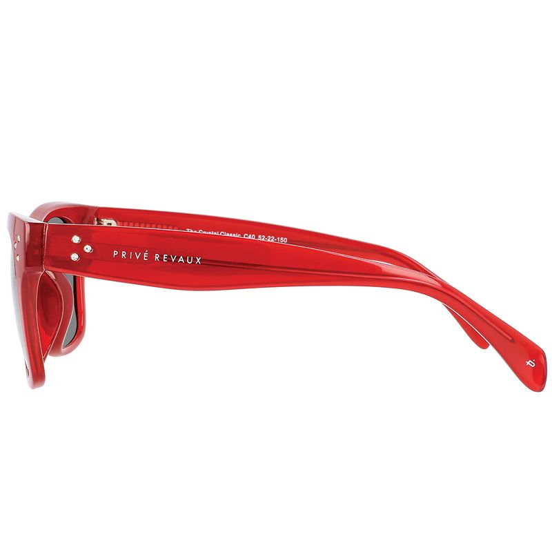 Priv'e Revaux Crystal Classic  Womens Square Polarized Sunglasses Red 51mm