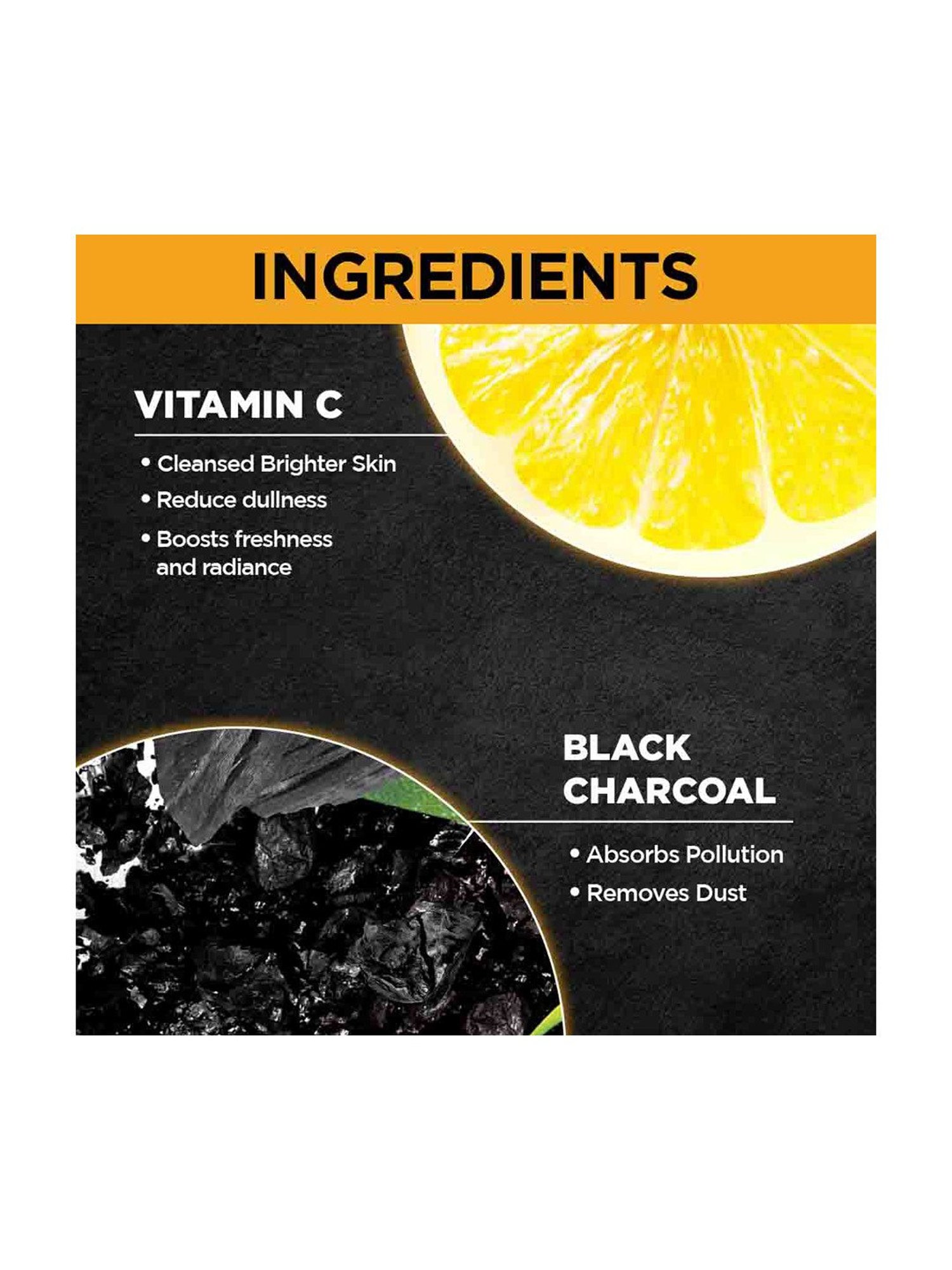 Garnier Men Turbo White Double Action Charcoal Face Wash - 150 gm