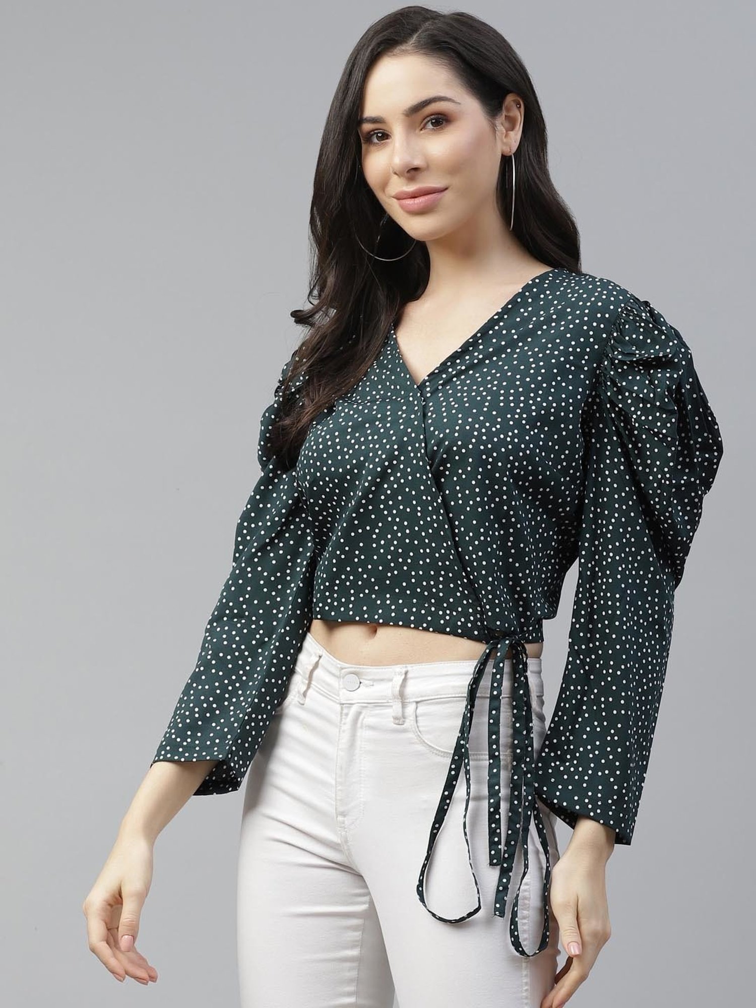 Melon by PlusS Green Printed Crop Top