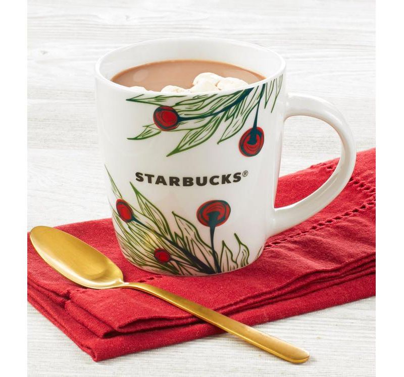 Starbucks Cup 'O Cheer Holiday Hot Chocolate Cocoa Gift Set, Includes Ceramic Mug and Peppermint Cocoa