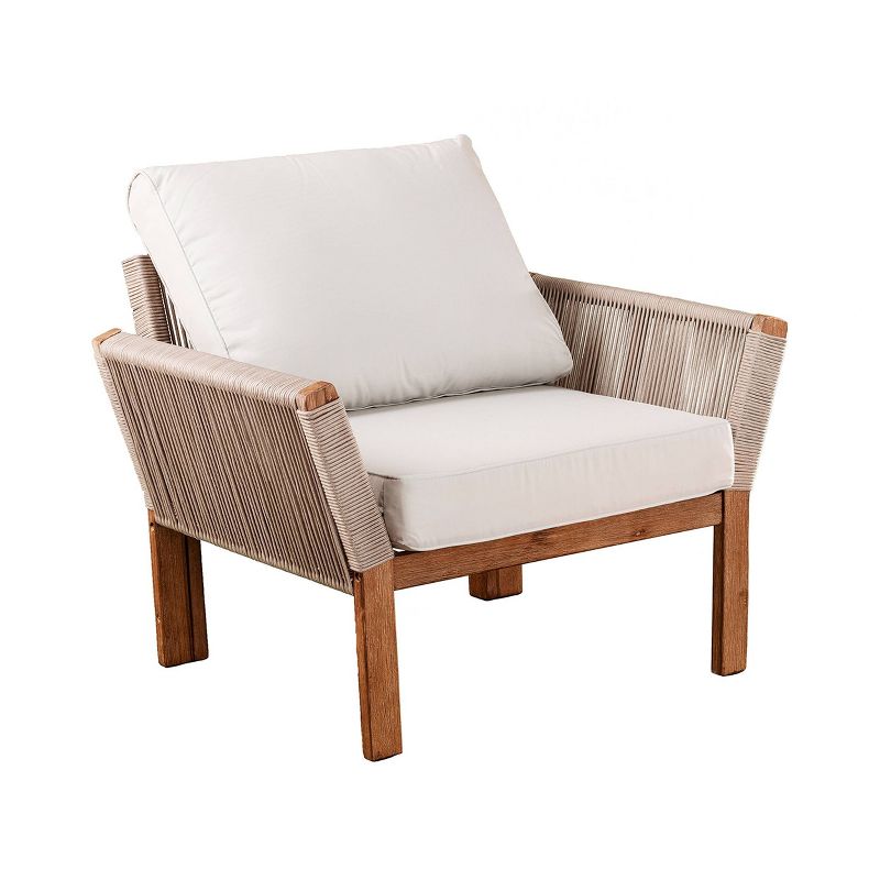 Celadon Indoor/Outdoor Armchair - Natural and White - Aiden Lane
