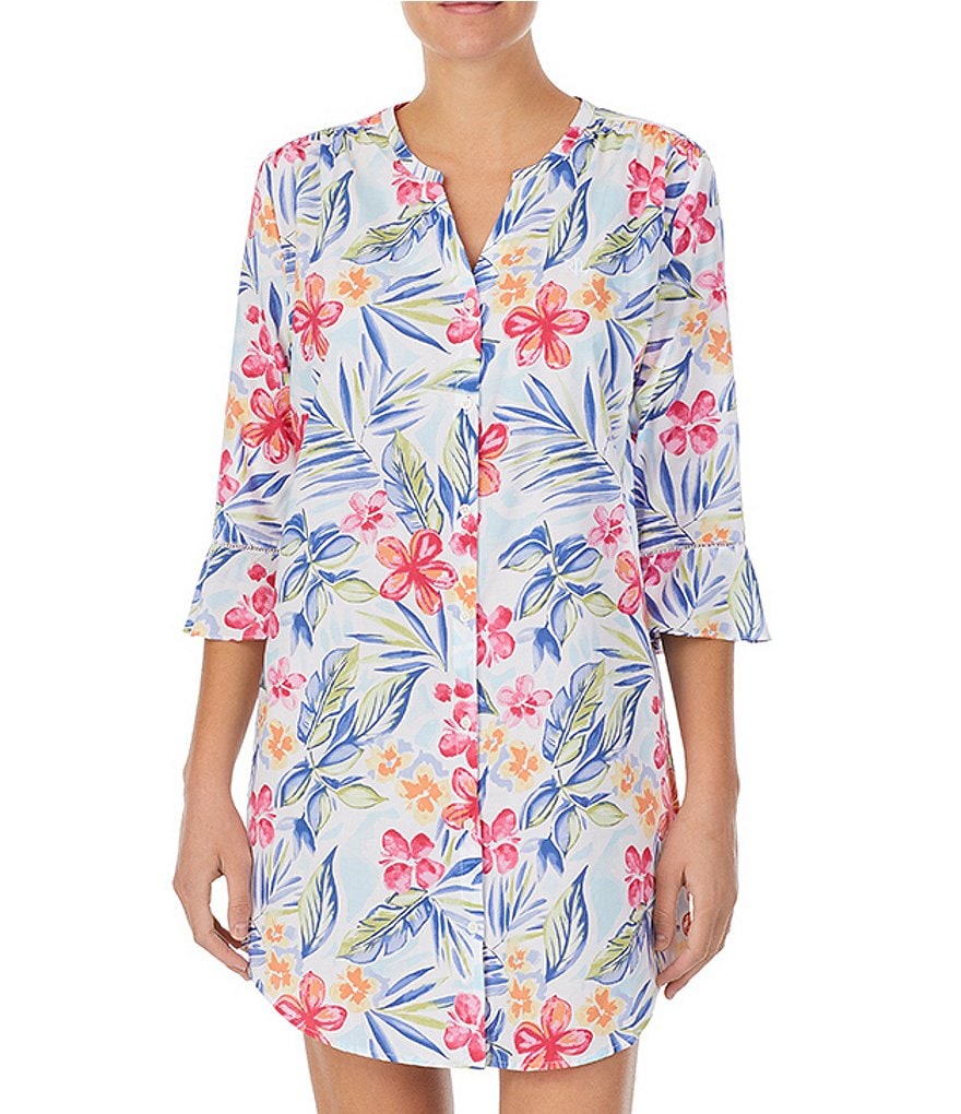 Sleep Sense Wallpaper Printed Short Sleeve Jersey Knit Sleepshirt