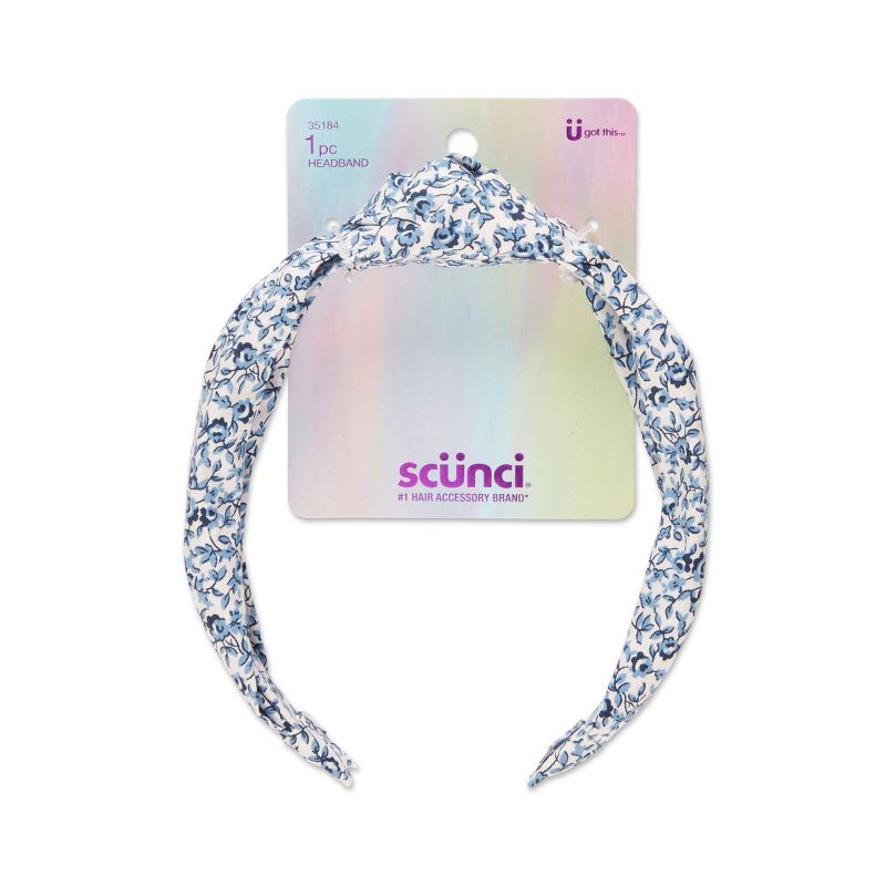 scunci Kids Turban Floral Headband - Blue Floral