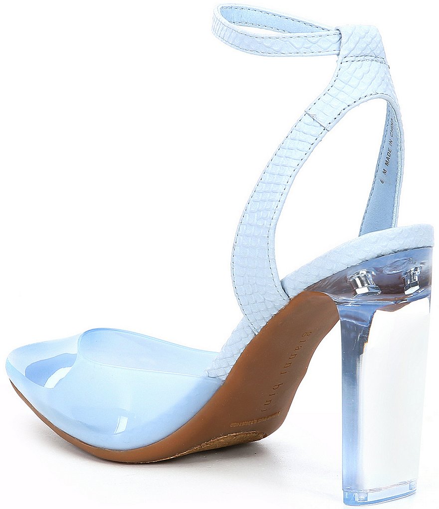 Gianni Bini Lorynnetwo Ankle Strap Clear Vinyl Two Piece Pumps