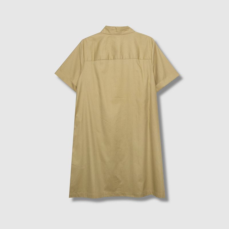 Women's Short Sleeve Trapeze Dress - Who What Wear™ Khaki L