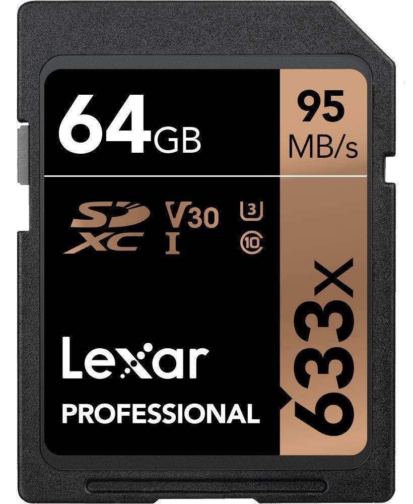 Lexar 64GB Professional Class 10 UHS-I U1 633x SDXC Memory Card #LSD64GCB1NL633