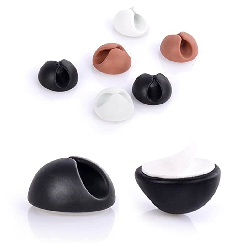 Cable Clips  Cable Holder Multipurpose Cord Management for Home NonToxic Rubber Material SelfAdhesive Desk Cord Clips Durable Cord Organizer Black Cord Holder for Office 3 Colors 6pcs