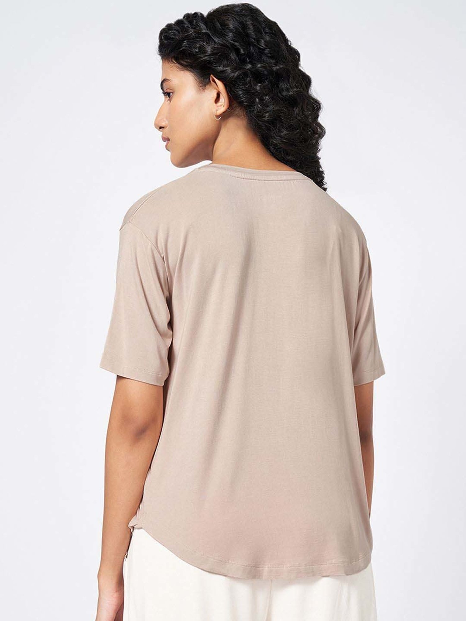 Ajile by Pantaloons Beige Printed T-Shirt