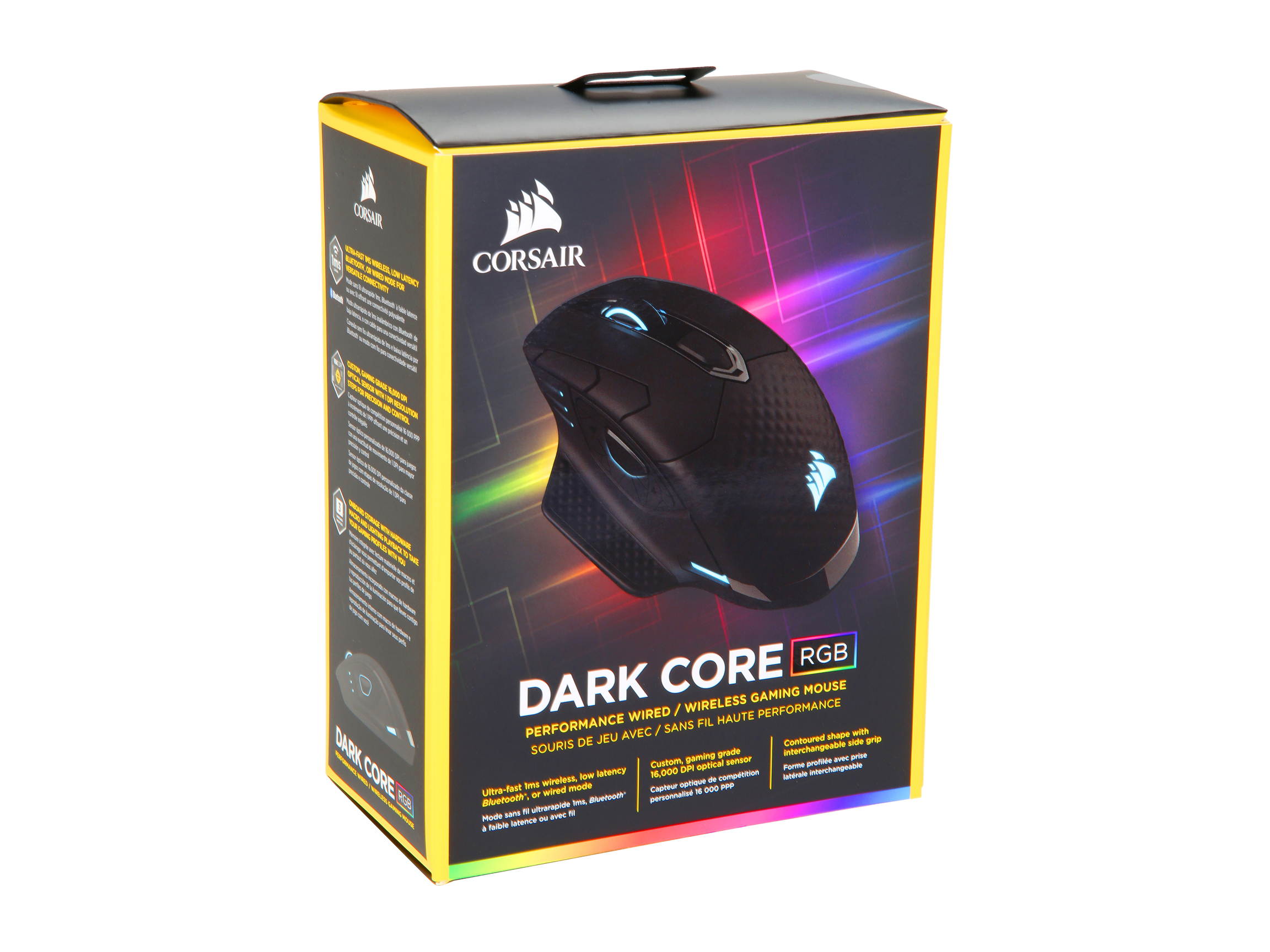 CORSAIR DARK CORE RGB SE Performance Wired / Wireless Gaming Mouse with Qi Wireless Charging, Black, Backlit RGB LED, 16000 dpi, Optical