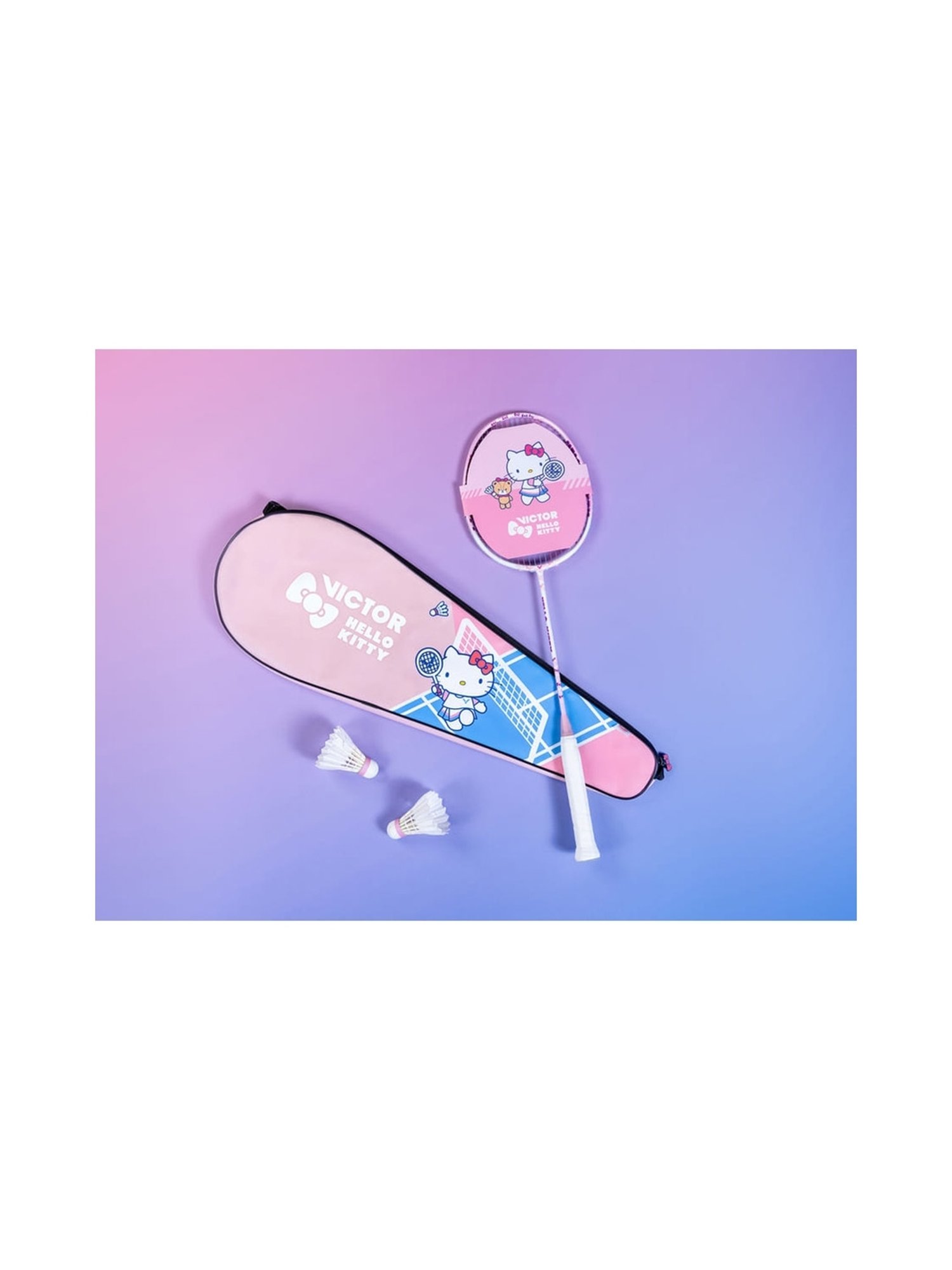 VICTOR HELLO KITTY DriveX Badminton Racket (Pink) Size - 4U