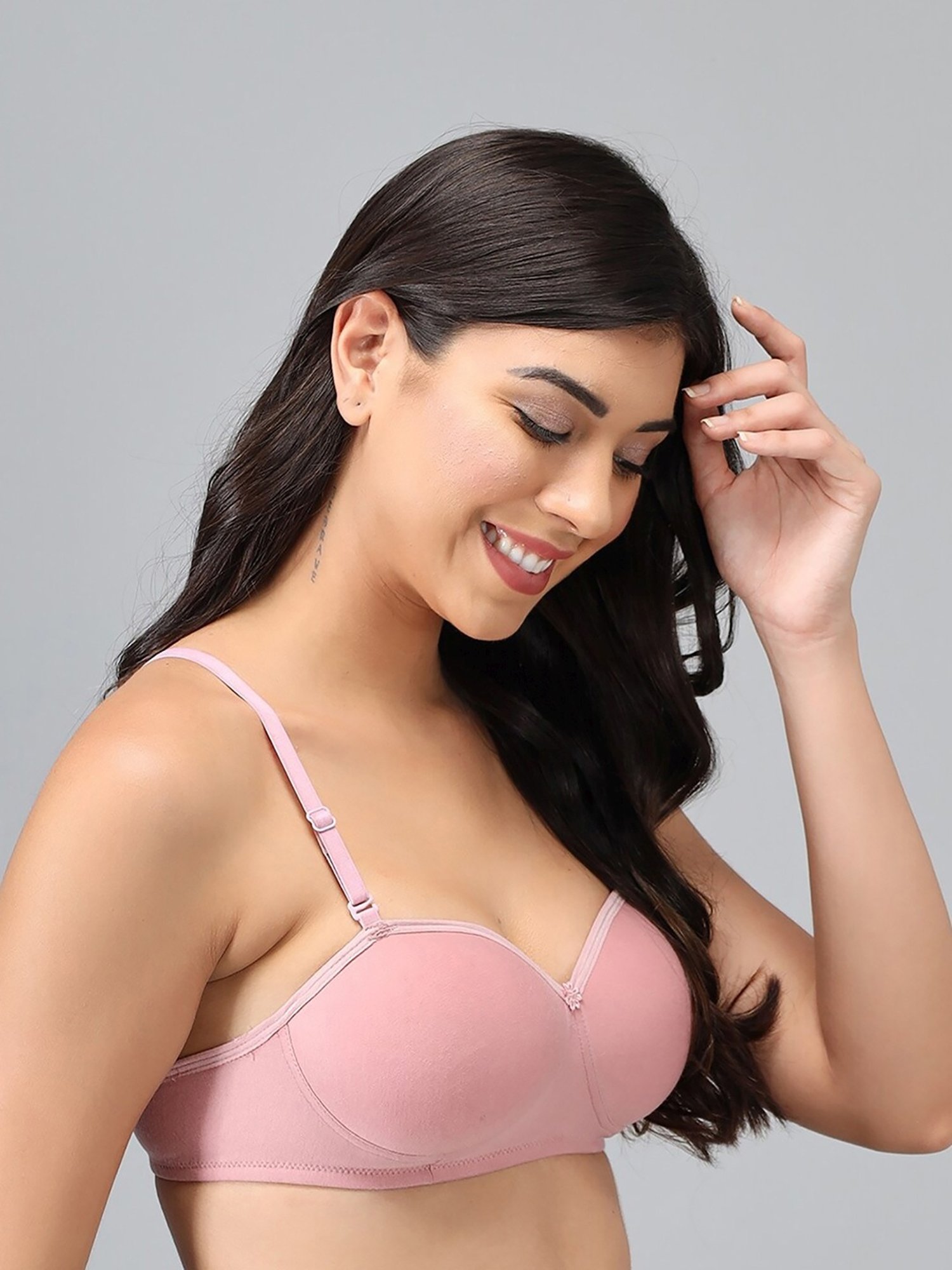 AROUSY Pink & Green Cotton Demi Cup Bra - Pack Of 2