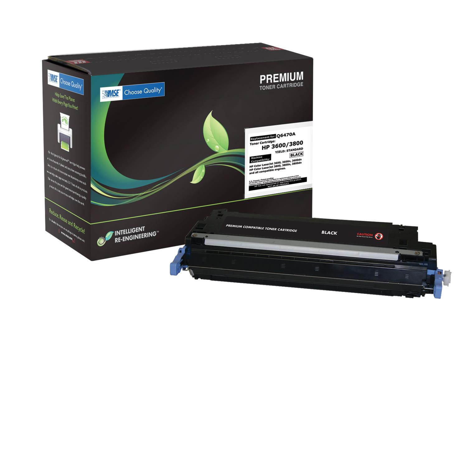 MSE Compatible MICR Secure Black Toner Cartridge (Alternative for HP 501A/Q6470A)
