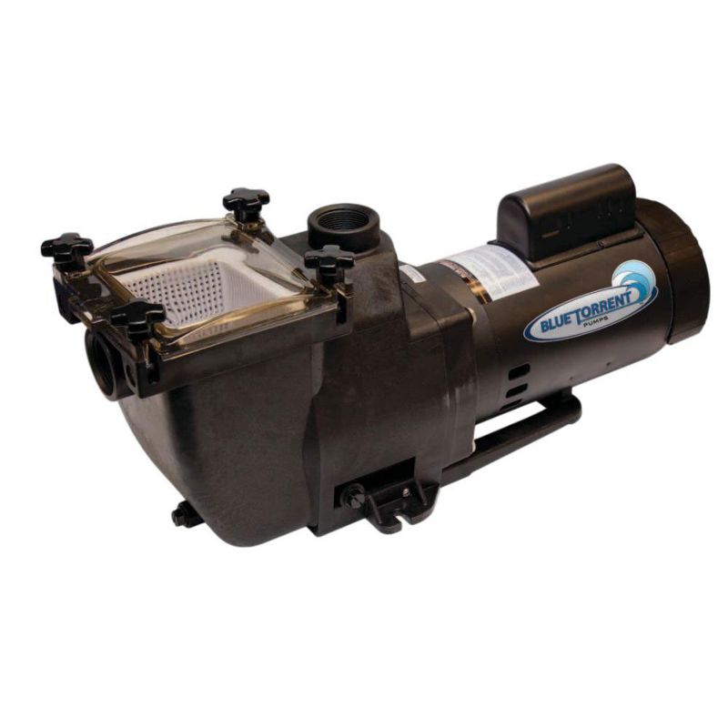 Blue Torrent AC IMP1056 1 HP Typhoon 56 Frame Threaded Enclosed 115 Volt Self Priming Pool Pump with Cord for Hayward Super Plumbing, Black