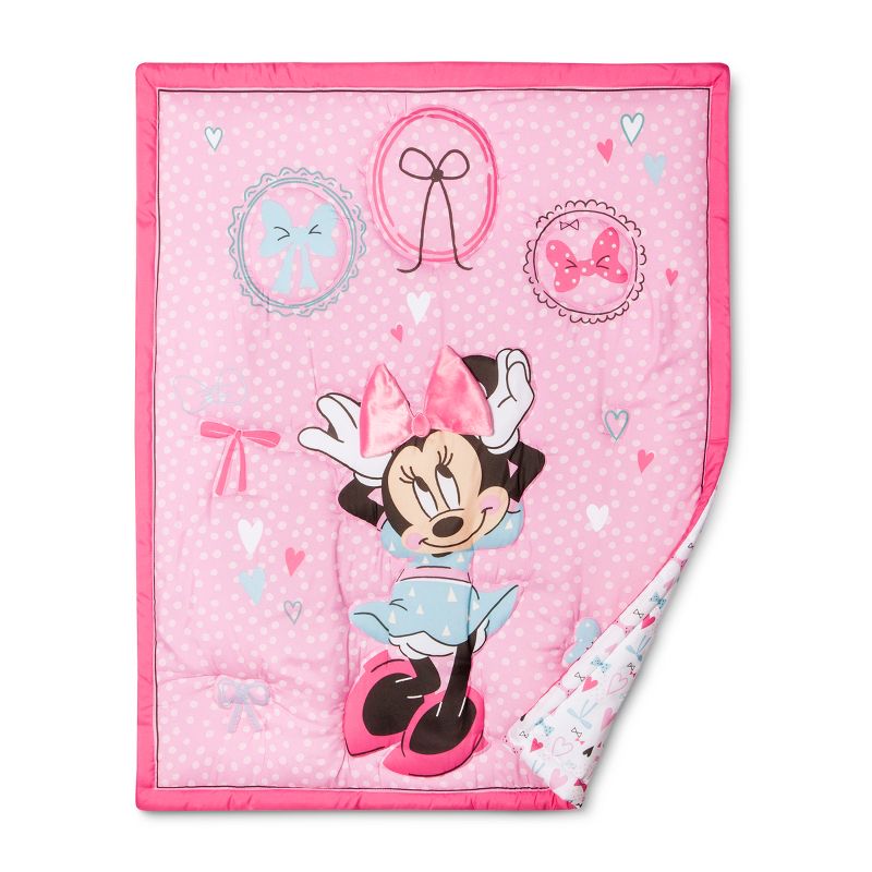 Disney(C) Crib Bedding Set  - Minnie Mouse - 4pc - All About the Bows