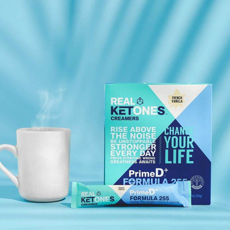 Real Ketones Keto Coffee Creamers with with D-BHB Exogenous Ketones - French Vanilla - 16ct