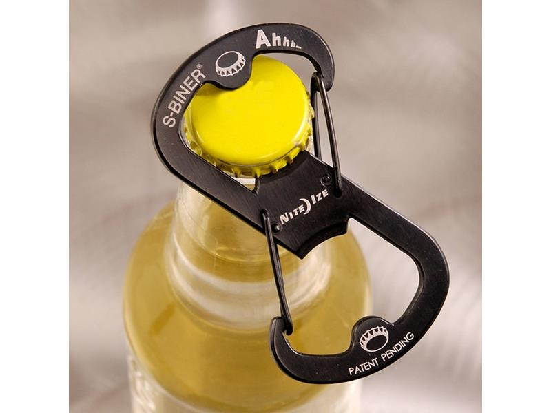 NITE IZE SBO-03-01 S-Biner Key Clip, 1 11/16 in Ring Size, Black