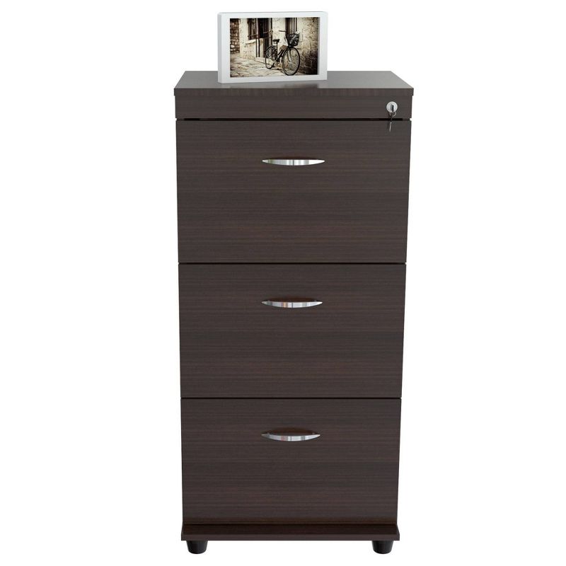 3 Drawer Locking File Cabinet Espresso - Inval