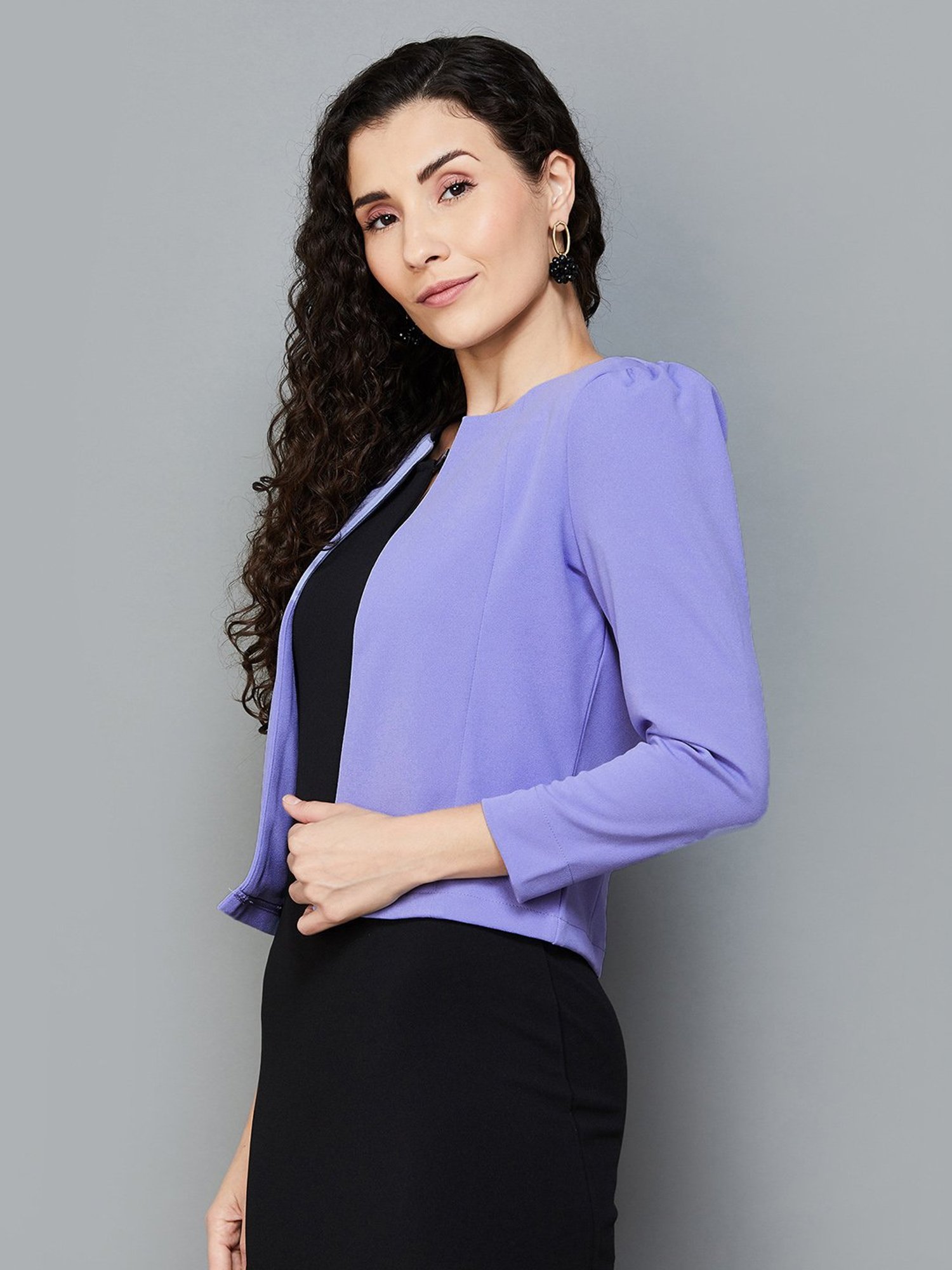Code by Lifestyle Purple Round Neck Shrug