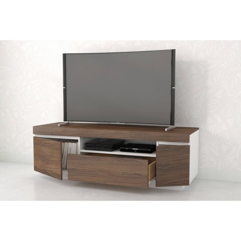 Cali TV Stand for TVs up to 60" Walnut/White - Nexera
