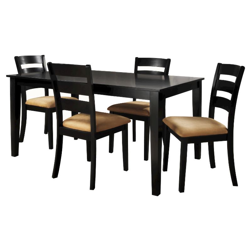 5pc Hartsell Black Dining Set - Ladder Back Chair