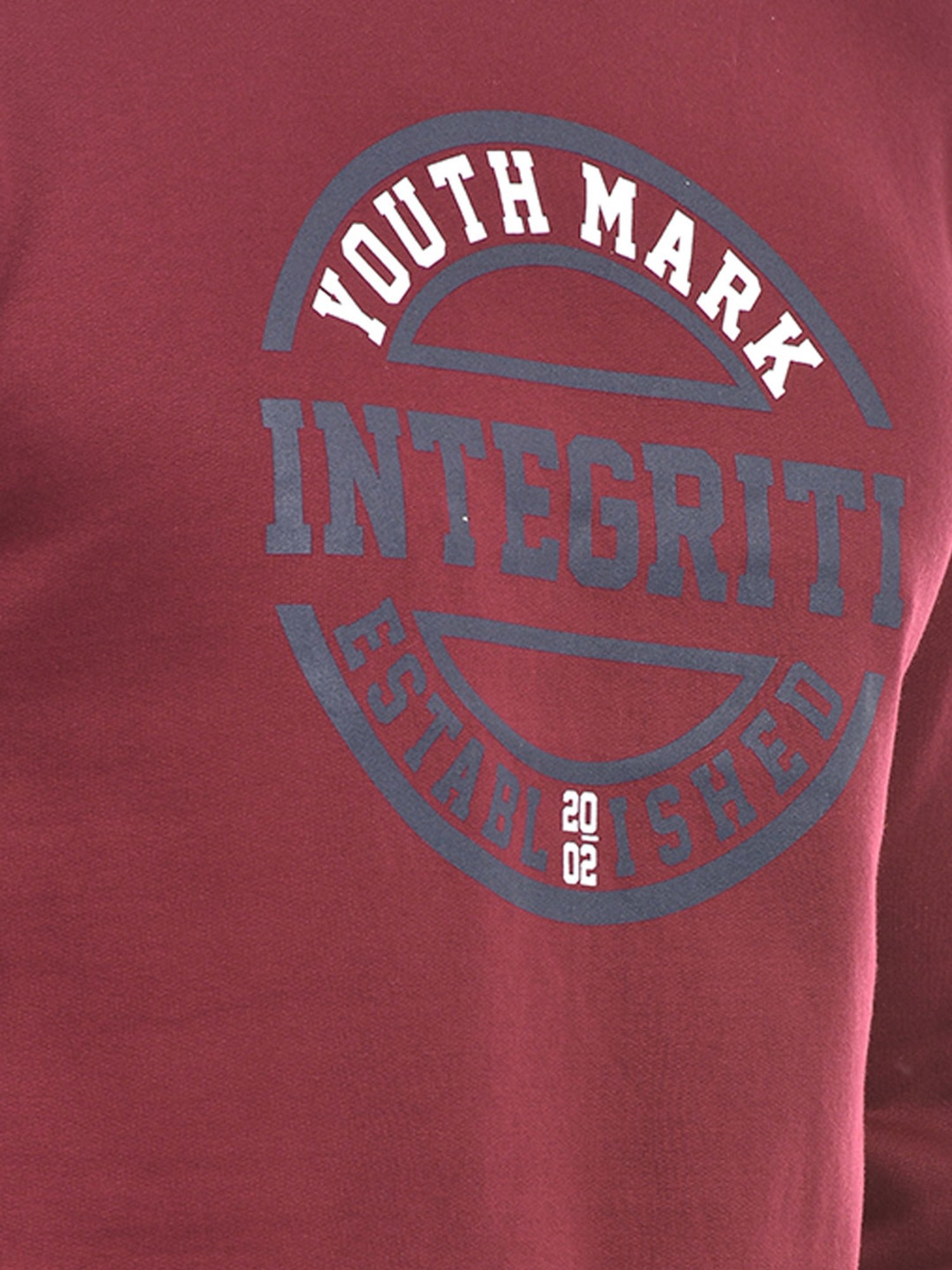 Integriti Maroon Regular Fit Printed Sweatshirt