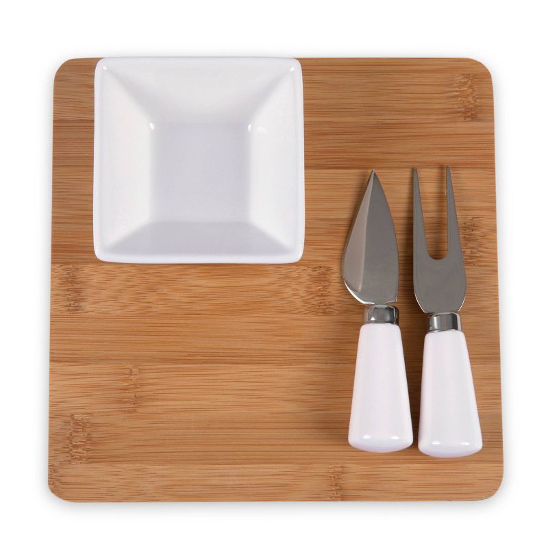 Legacy Peninsula Cutting Board Serving Tray with Cheese Tools