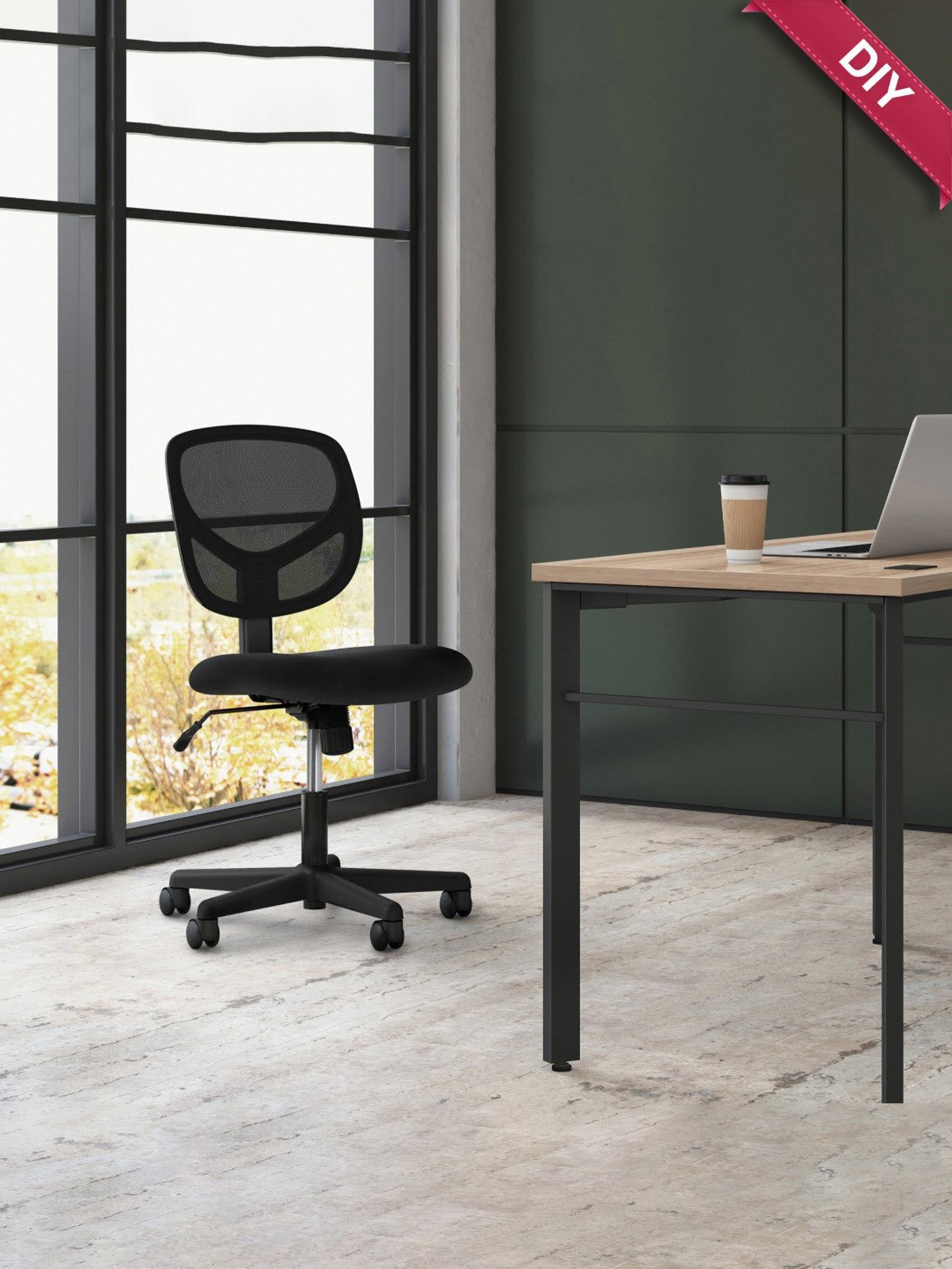 HNI India Sadie Black Mesh Mid Back Ergonomic Office Chair