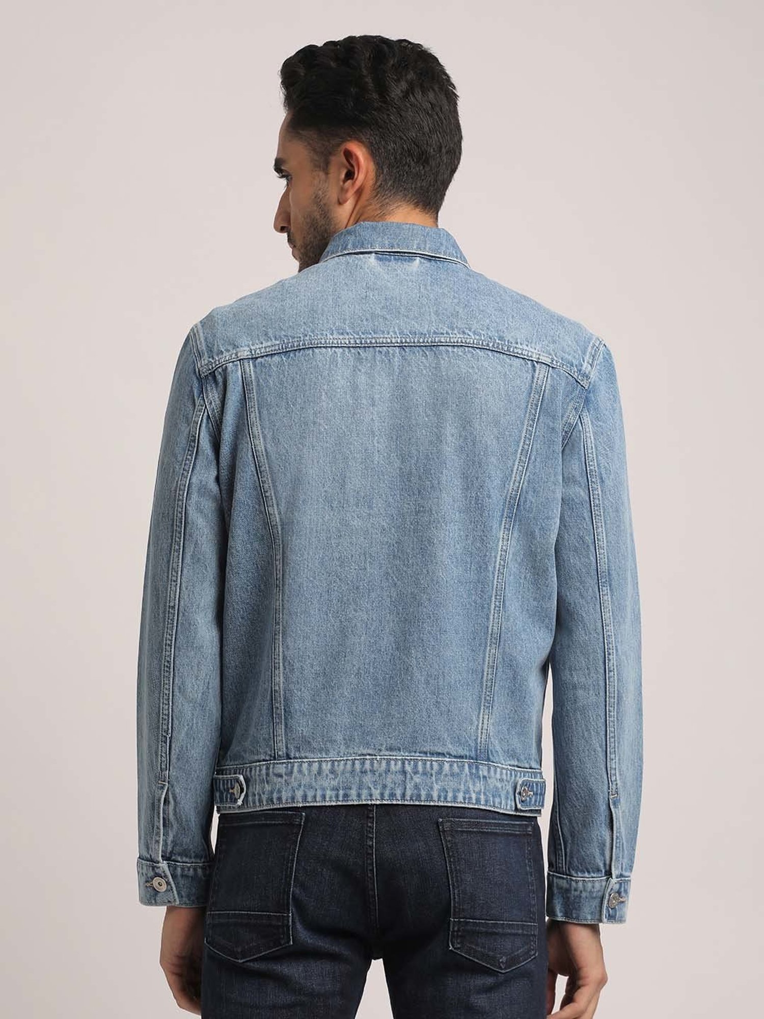 EVERBLUE Light Blue Regular Fit Denim Jacket