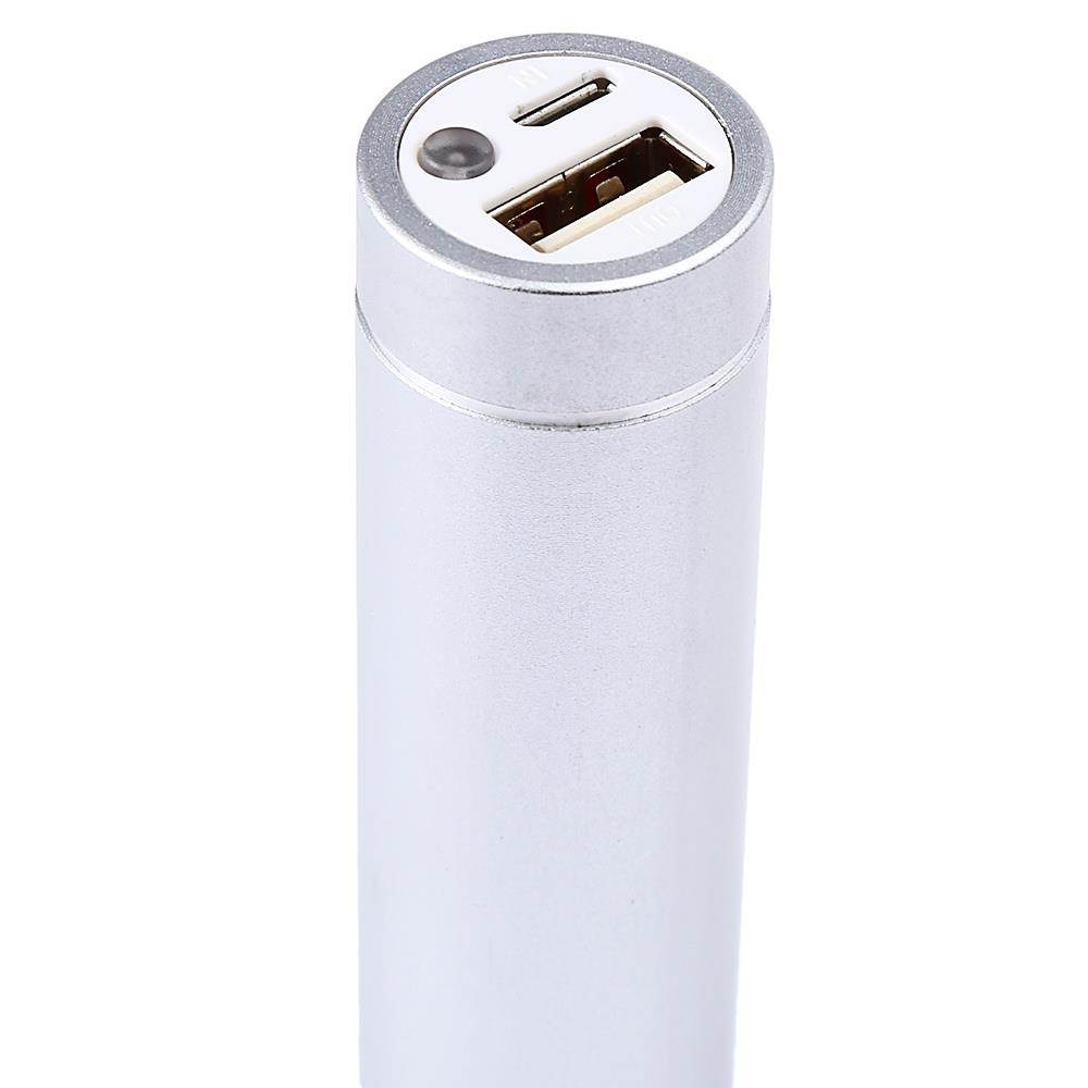 Portable Charger Power Bank 2600mAh Metal Cylinder Floodlights Mobile External Battery Charging Station