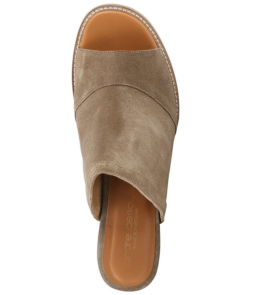 Andre Assous Suri Suede Block Heel Mules