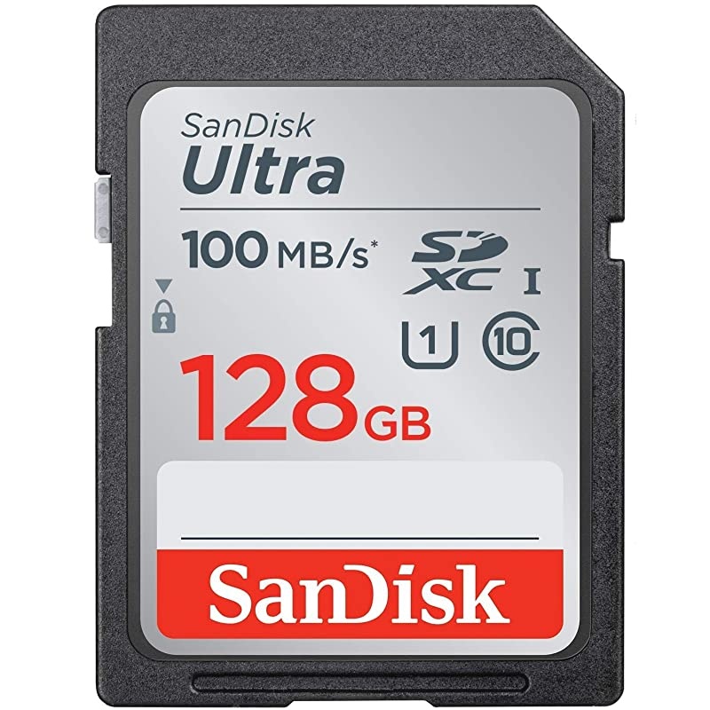 128GB SDXC SD Ultra Memory Card Two Pack Works with Canon EOS Rebel T7 Rebel T6 77D Digital Camera Class 10 SDSDUNR128GGN6IN Bundle with 1 Everything But Stromboli Combo Card Reader