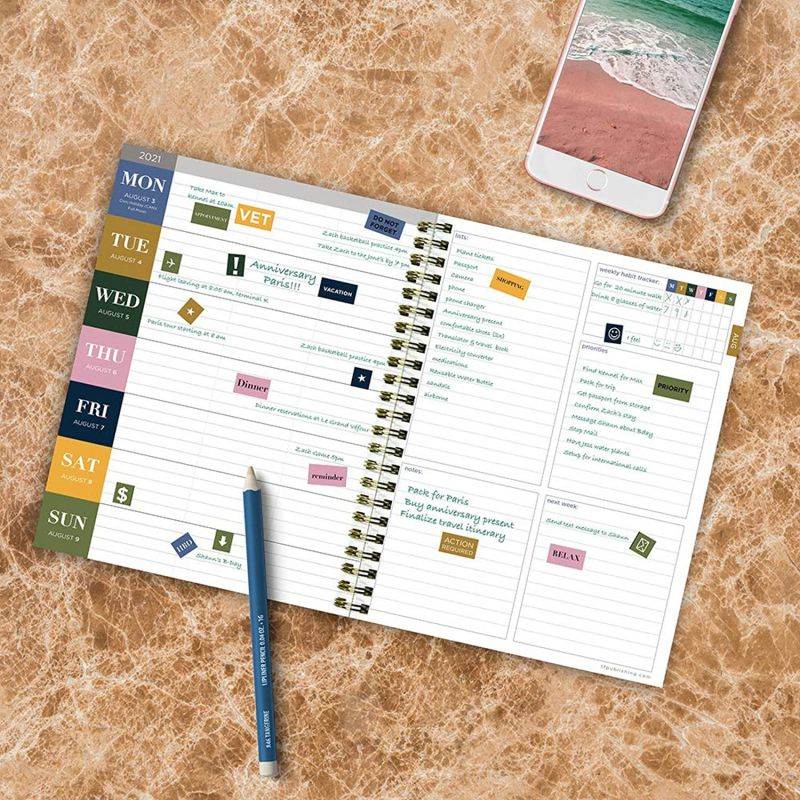 Choose Joy Medium Daily Weekly Monthly July 2020 - June 2021 Planner + Coordinating Planning Stickers