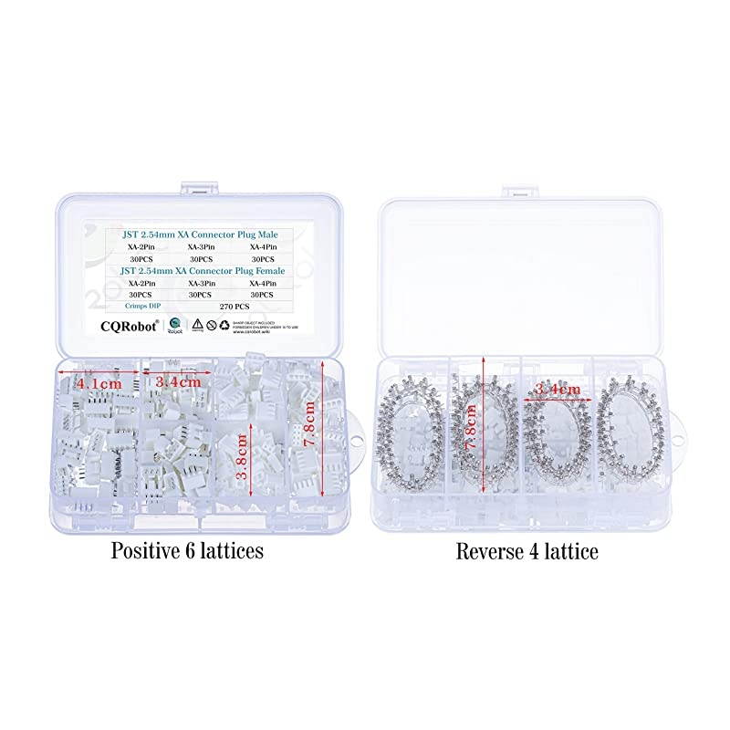 450 Pieces 254mm JSTXA JST Connector Kit 254mm Pitch Female Pin Header JST XA 23 4 Pin Housing JST Adapter Cable Connector Socket Male and Female Crimp DIP Kit