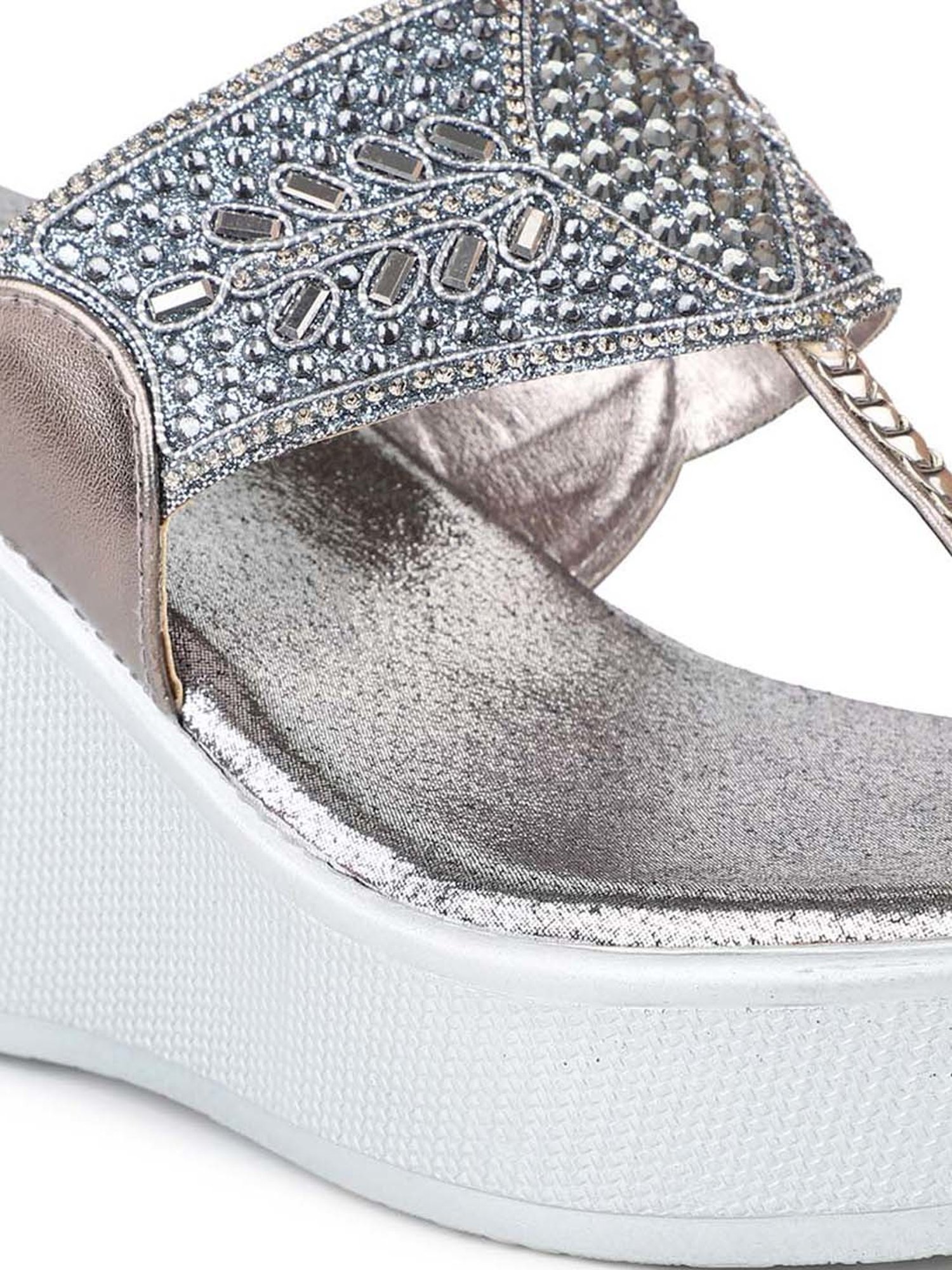 Inc 5 Women's Gun Metal Toe Ring Wedges