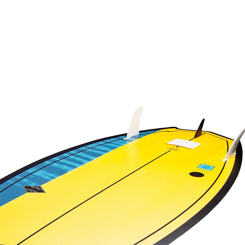 Hyperlite Shim 4.7 Wakesurfer Board with Layered Glass Deck, Pin Tail, Skim and Surf Combination Style for Wake Water Surfing Surfboard Riders, Yellow