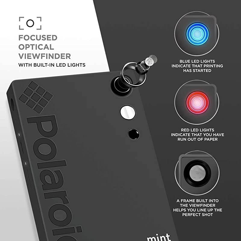 Polaroid Mint Instant Print Digital Camera (Black), Prints on  2x3 Sticky-Backed Photo Paper