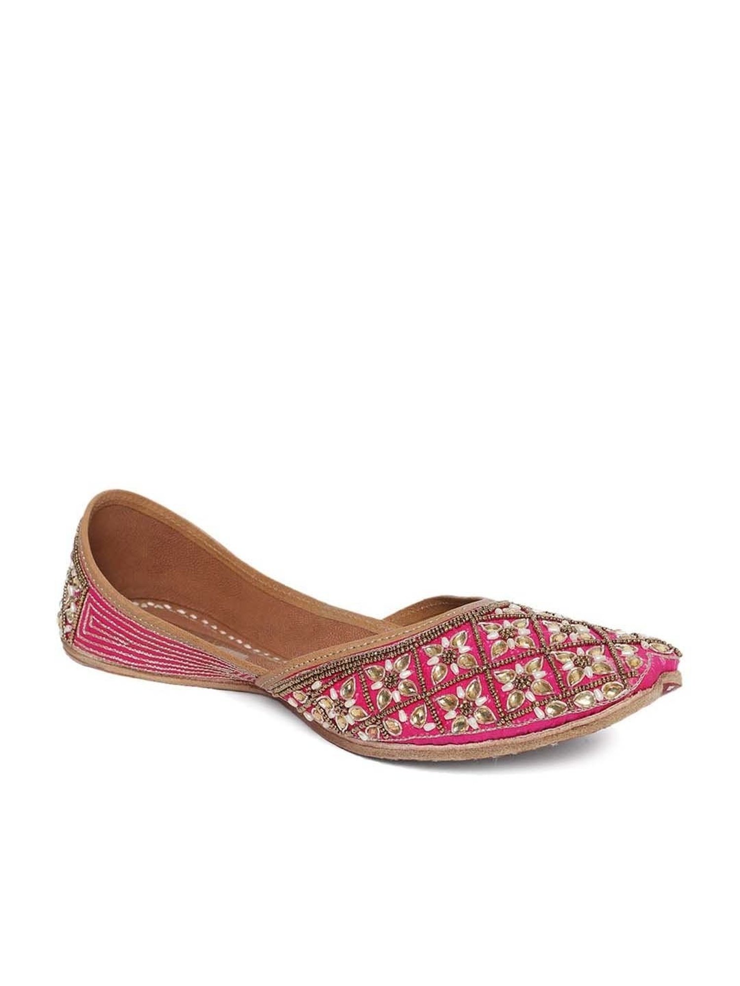 Glam Story Women's Pink Ethnic Juttis