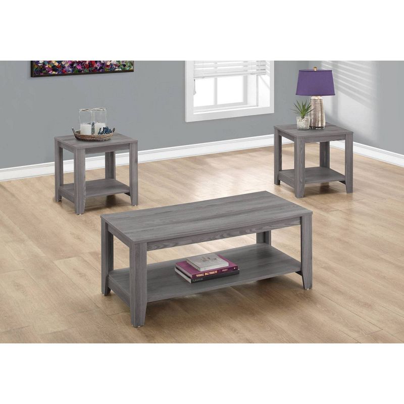 3pc Accent Table 3 Pc Set Gray - EveryRoom