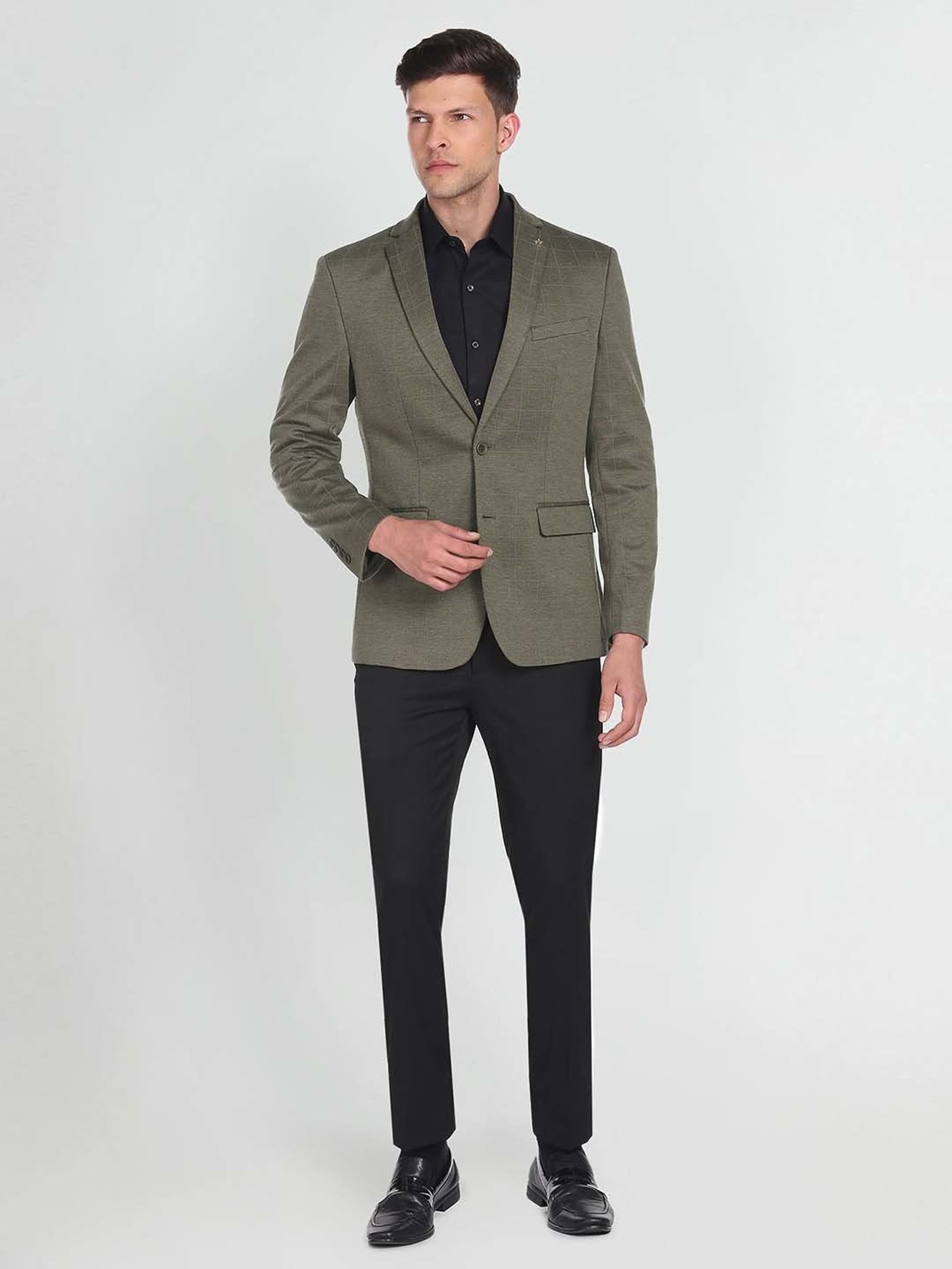 Arrow Olive Slim Fit Check Blazer