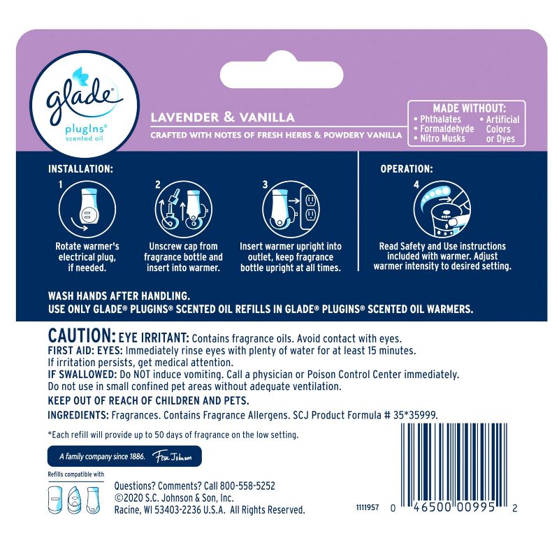 Glade  Lavender & Vanilla PlugIns Refill - 5ct