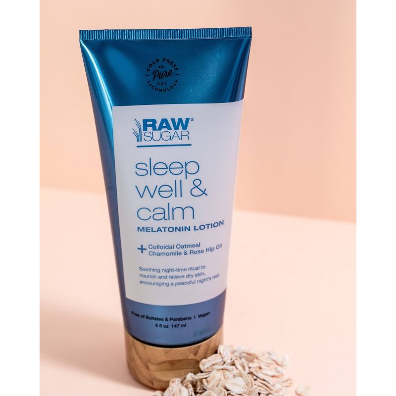 Raw Sugar Melatonin Wellness Lotion Sleep Well and Calm - 5 fl oz